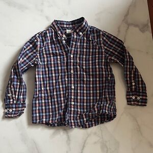 J. Crew Crewcuts Multicolor Plaid Button-Down Shirt Boys size 4-5